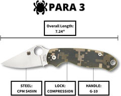 Spyderco Para 3 G-10 CAMO C223GPCMO