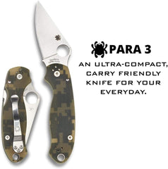 Spyderco Para 3 G-10 CAMO C223GPCMO