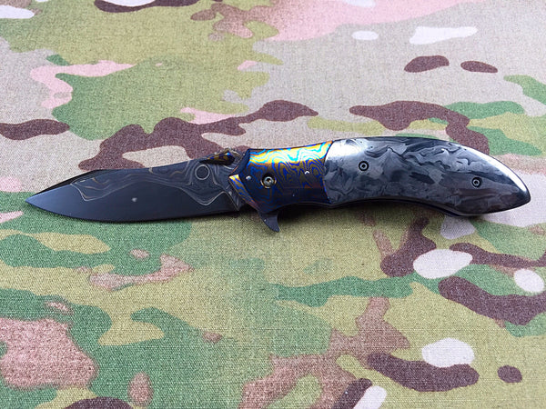 Peter Martin Moku-Ti and Marbled Carbon Fiber flipper- Free Shipping