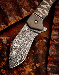 Mike Shiffer Damascus Mokuti Mini Mastodon - Free Shipping