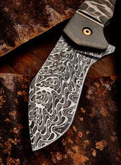 Mike Shiffer Damascus Mokuti Mini Mastodon - Free Shipping