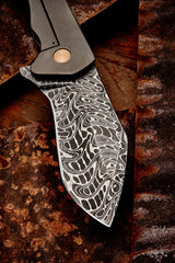 Mike Shiffer Damascus Mokuti Mini Mastodon - Free Shipping