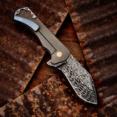 Mike Shiffer Damascus Mokuti Mini Mastodon - Free Shipping