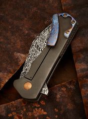 Mike Shiffer Damascus Mokuti Mini Mastodon - Free Shipping