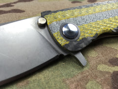 Dark Earth Tactical Carbon Fiber, Hematite & Zirconium Hundo UltraLight flipper - Free Shipping