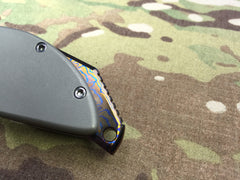 Red Horse Knives Full Titanium War Pig with Damascus and Timascus - Free Shipping