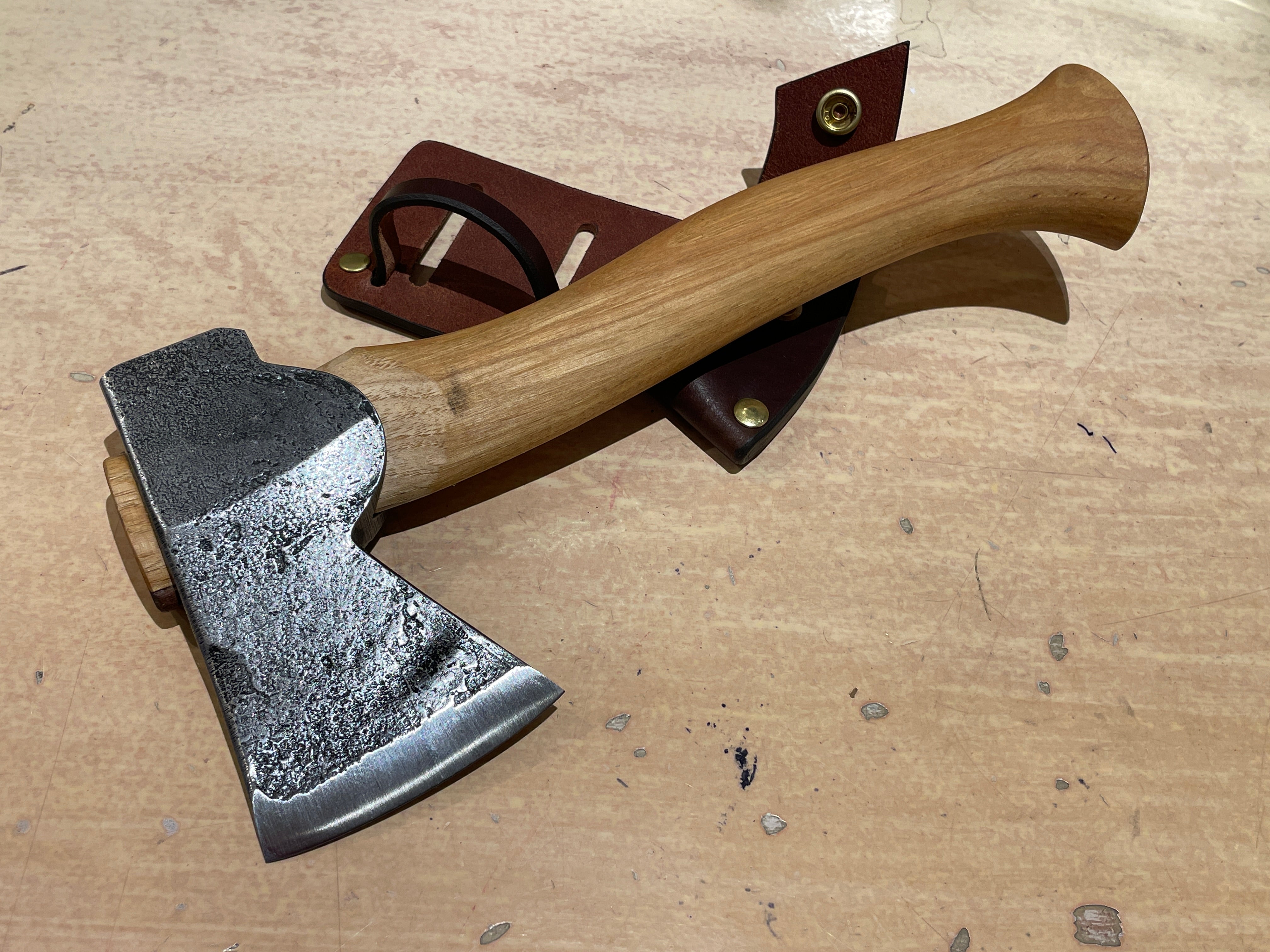 Liam Hoffman Blacksmithing Custom Belt Carry Hatchet