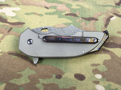 Red Horse Knives Full Titanium War Pig with Damascus and Timascus - Free Shipping