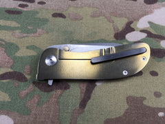 Dark Earth Tactical Carbon Fiber, Hematite & Zirconium Hundo UltraLight flipper - Free Shipping