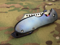 Red Horse Knives Full Titanium and Timascus Chopper - Free Shipping