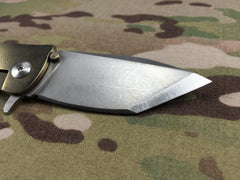 Dark Earth Tactical Carbon Fiber, Hematite & Zirconium Hundo UltraLight flipper - Free Shipping