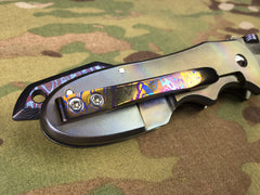 Red Horse Knives Full Titanium and Timascus Chopper - Free Shipping