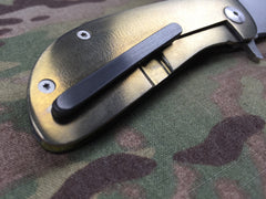 Dark Earth Tactical Carbon Fiber, Hematite & Zirconium Hundo UltraLight flipper - Free Shipping