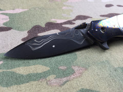 Peter Martin Moku-Ti and Marbled Carbon Fiber flipper- Free Shipping