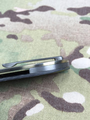 Dark Earth Tactical Carbon Fiber, Hematite & Zirconium Hundo UltraLight flipper - Free Shipping