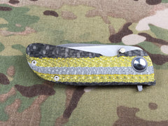 Dark Earth Tactical Carbon Fiber, Hematite & Zirconium Hundo UltraLight flipper - Free Shipping