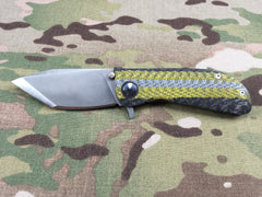 Dark Earth Tactical Carbon Fiber, Hematite & Zirconium Hundo UltraLight flipper - Free Shipping