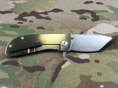 Dark Earth Tactical Carbon Fiber, Hematite & Zirconium Hundo UltraLight flipper - Free Shipping