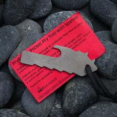 Atwood Rare Thin Titanium Prybaby Pocket Pry Tool with strider spanner