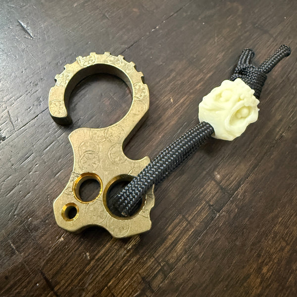 Koch Tools 1/4" Lasered Galactic Brass Culprit 2.0 w/ Resin Skull Bead