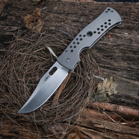 Tom Mayo XL Flat Scale Moran Bowie CPM154 titanium folding knife