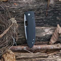 Tom Mayo Damascus wharncliffe folding knife - detail view 2