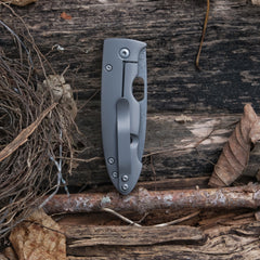 Tom Mayo Damascus wharncliffe folding knife - detail view 3