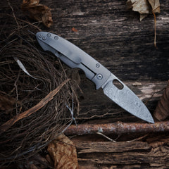 Tom Mayo Damascus wharncliffe folding knife - detail view 7