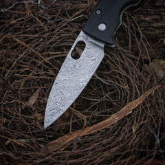 Tom Mayo Damascus wharncliffe folding knife - detail view 8