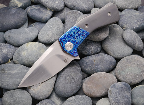Sharknivco Volt Edison Barajas Timascus titanium linerlock flipper knife