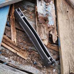 Tom Mayo Damascus Moran Bowie XL folding knife - detail view 5
