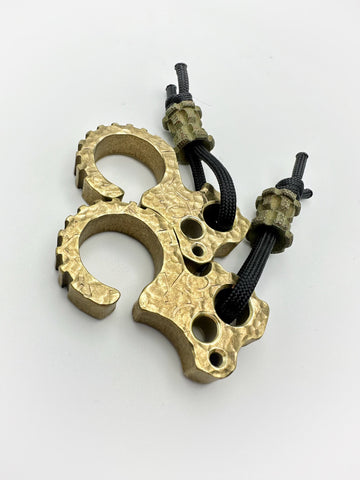 Koch Tools 3/8" Hammered Brass Culprit 2.0 w/ Green Micarta Bead