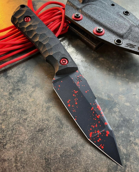 PG Knives Black w/ Red Splatter Rebel