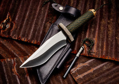 Jim Burke One Off Survival Fixed Blade with Leather Sheath - Free Shipping