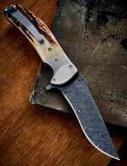 RJ Martin Q36 Stag and Damascus - Free Shipping