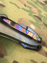 Red Horse Knives Full Titanium and Timascus Chopper - Free Shipping