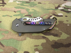 Red Horse Knives Full Titanium War Pig with Timascus - Free Shipping